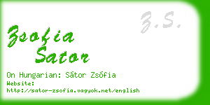 zsofia sator business card