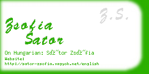 zsofia sator business card